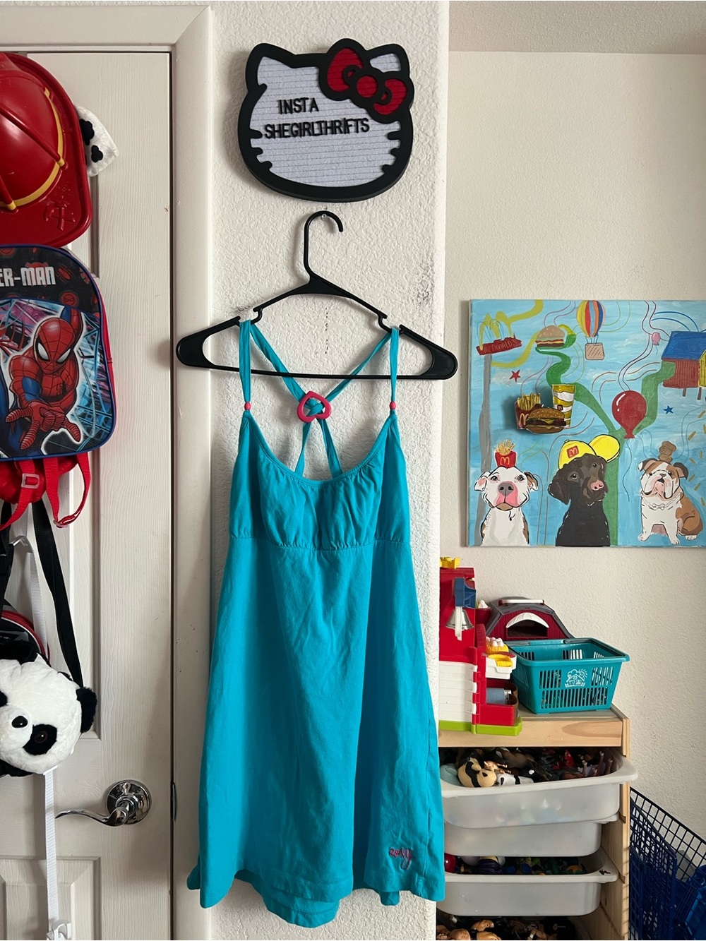 roxy blue baby doll top / mini dress